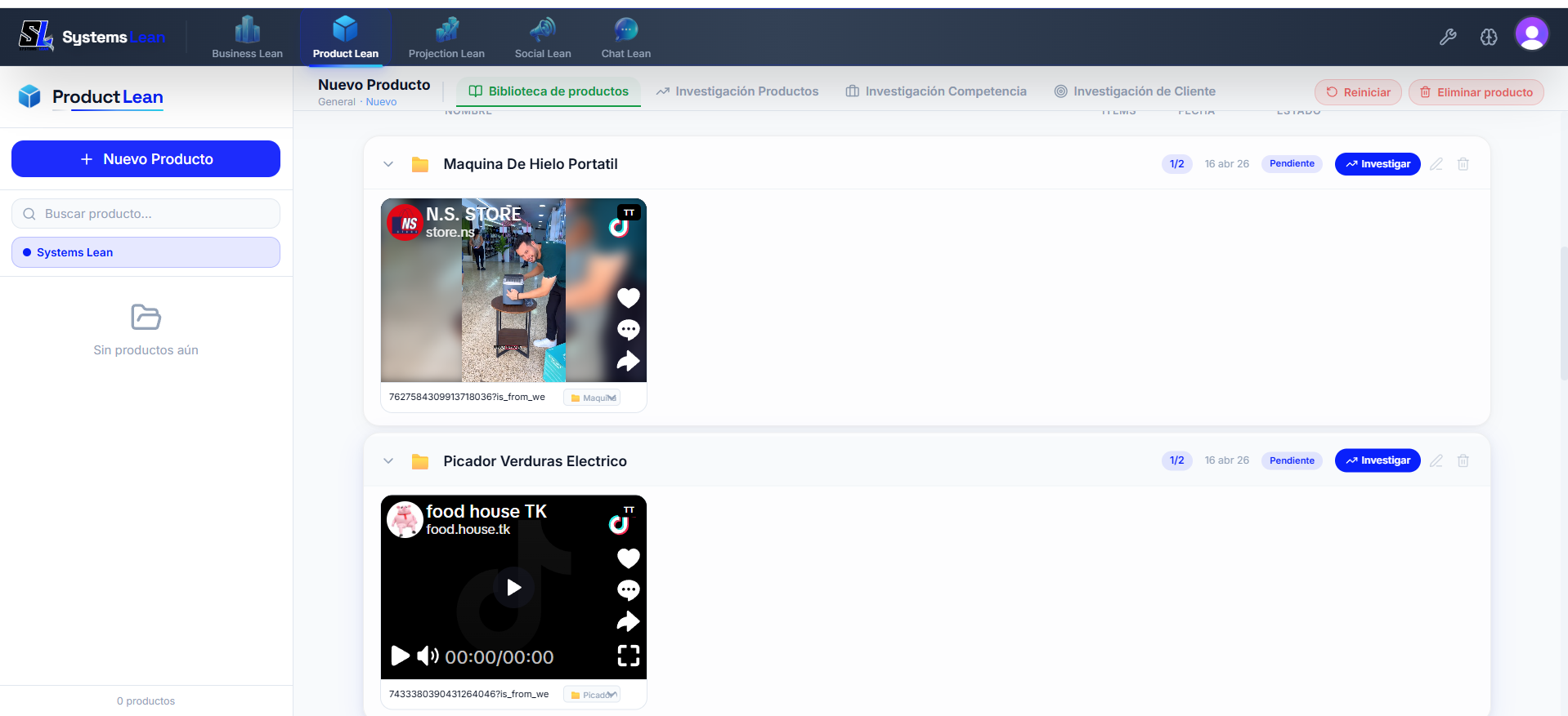 Projection Lean - Simulador financiero